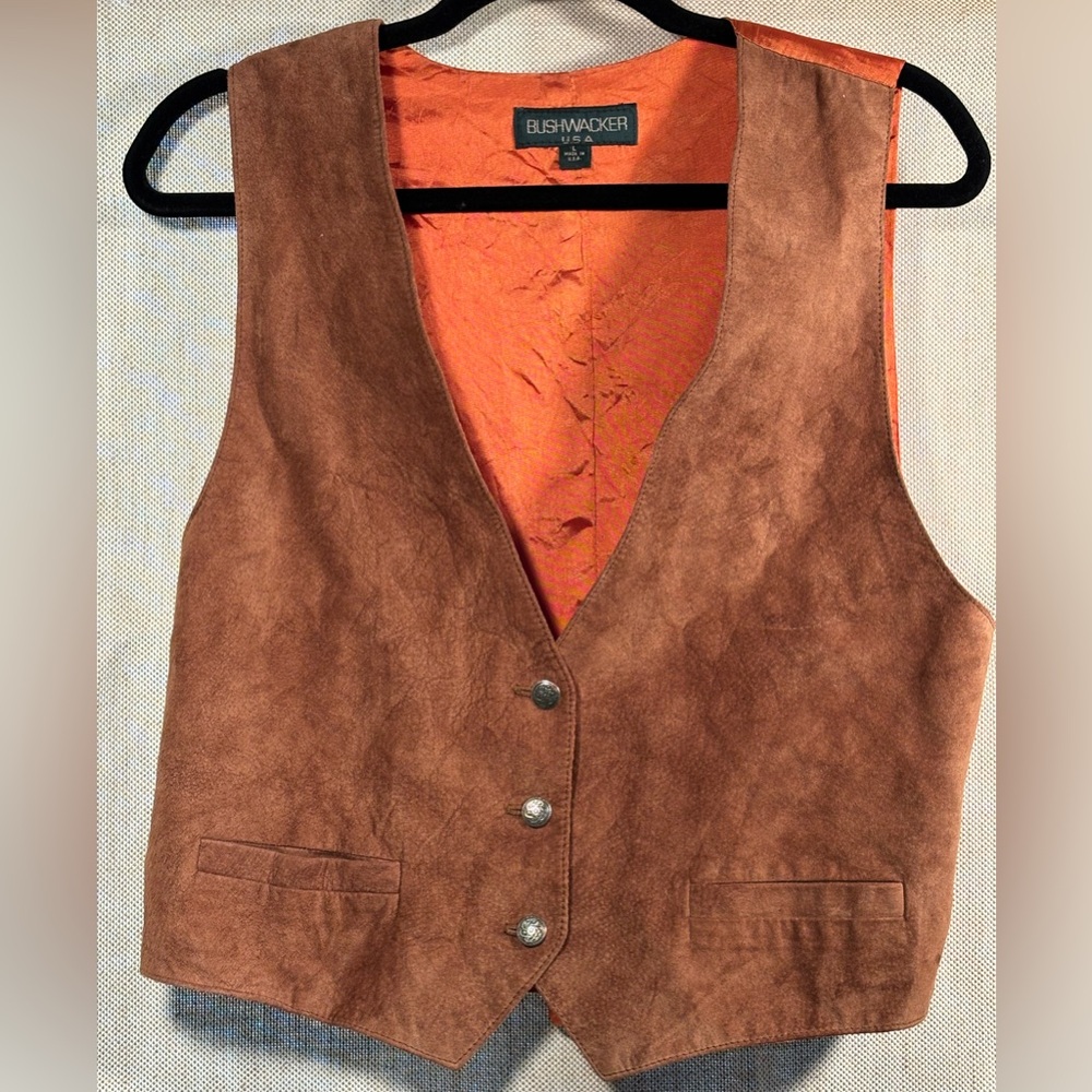 Genuine Leather Suede Vest – Women’s L
